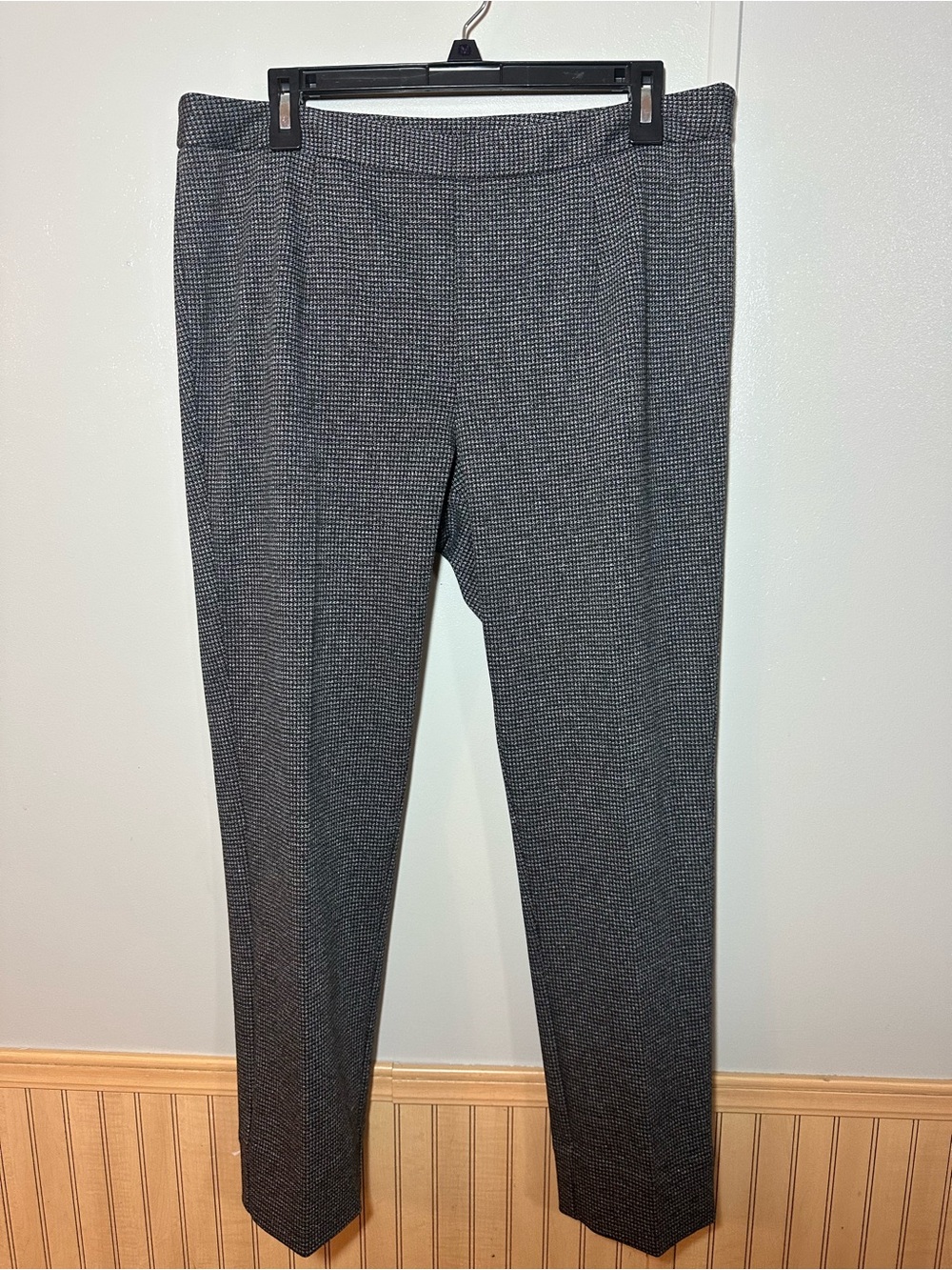 Brooks Brothers Classic Women's Gray Houndstooth Ponte Pants Old Money Preppy